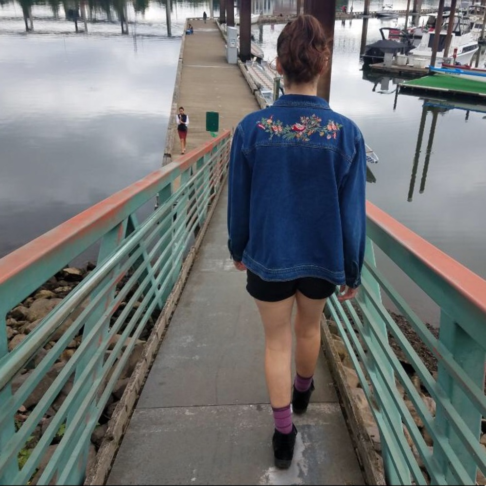 Denim Jacket with floral details